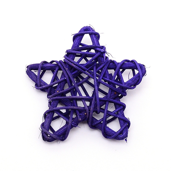 

PandaHall Rattan Art Craft, Star, Dark Blue, 60~63x60~64x12~17mm Rattan Star Blue