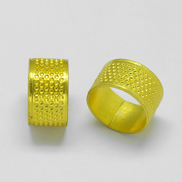 

PandaHall Finger Thimbles Metal Shield Sewing Grip Protector, Random Color, 18.8x11mm, Hole: 16.5mm Aluminum