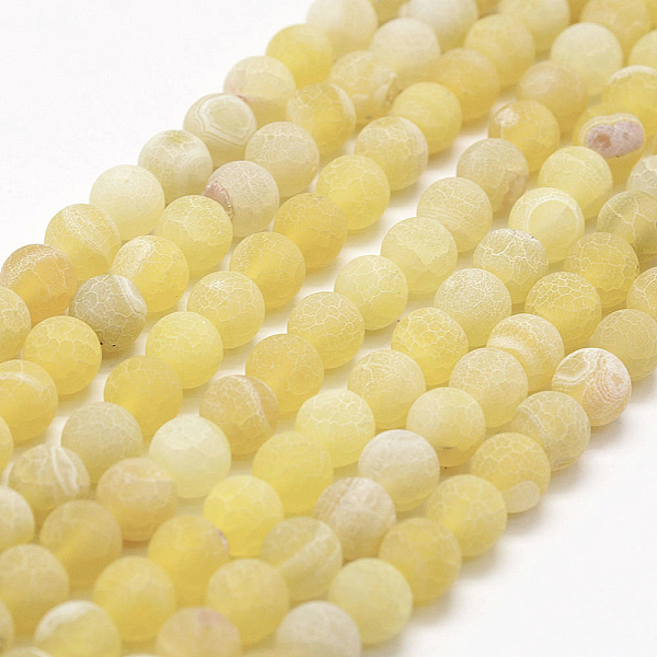 

PandaHall Frosted Natural Weathered Agate Beads Strands, Round, Dyed & Heated, Yellow, 6mm, Hole: 0.8mm, about 62~65pcs/strand, 15.1 inch...