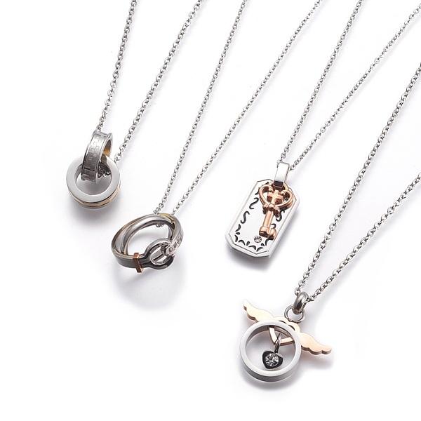 

PandaHall 304 Stainless Steel Pendant Necklaces, Mixed Shape, Mixed Color, 17.32 inch~20.47 inch(44~52cm) 304 Stainless Steel Multicolor