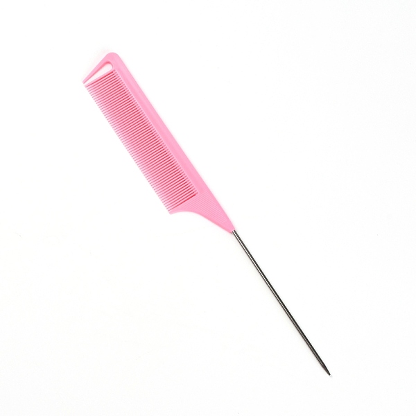 

PandaHall Plastic Tail Comb with 201 Stainless Steel Tip, Hot Pink, 23.6x2.8x0.3cm Plastic Flat