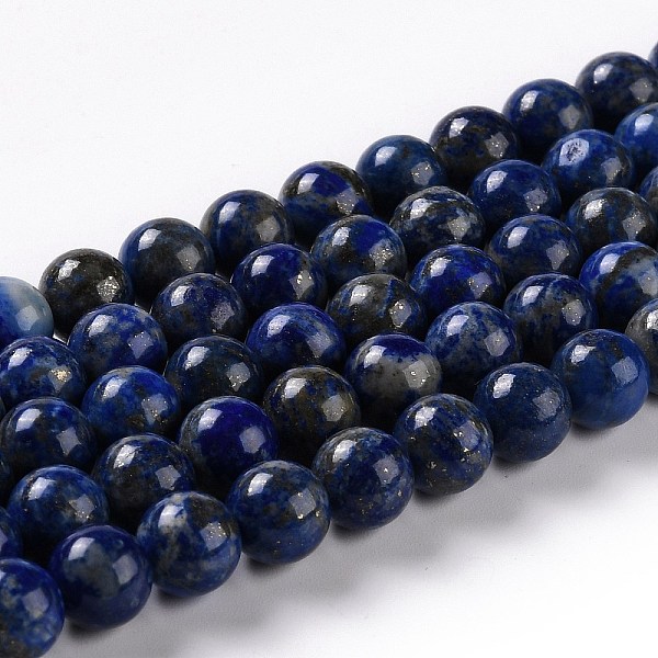 

PandaHall Natural Lapis Lazuli Beads Strands, Grade A, Round, 8mm, Hole: 1mm, about 46~48pcs/strand, 16 inch Lapis Lazuli Round Blue
