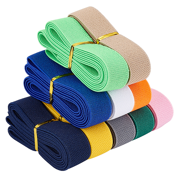 

PandaHall BENECREAT 25mm 10 Colors Elastic Twill Ribbon, 18m Flat Stretch Webbing Band Trim for Waistband, Skirt, Headband, Garment Sewing..., Multicolor