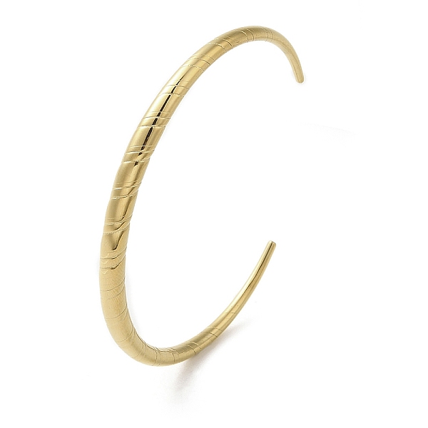 

PandaHall 304 Stainless Steel Open Cuff Bangles, Jewely for Women, Golden, Inner Diameter: 2-1/2x2-1/8 inch(6.3x5.4cm) 304 Stainless Steel