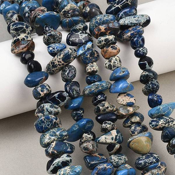 Brins de perles de jaspe impérial naturel