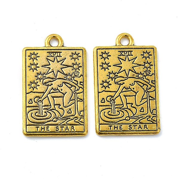 

PandaHall Rack Plating Alloy Pendants, Cadmium Free & Nickel Free & Lead Free, Tarot Charms, The Star XVII, 23x14x1.5mm, Hole: 1.8mm Alloy...