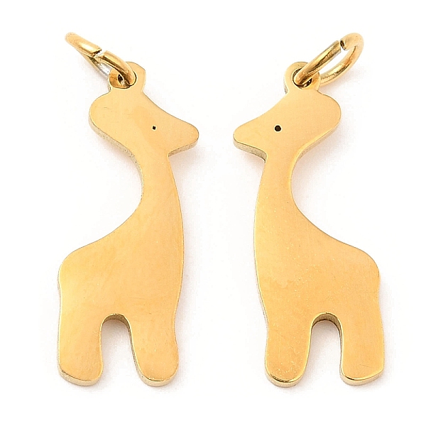 

PandaHall Vacuum Plating 304 Stainless Steel Pendants, with Jump Ring, Giraffe Charm, Golden, 19.5x7.5x1.4mm, Hole: 3.2mm 304 Stainless...