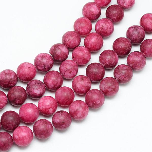 

PandaHall Natural White Jade Bead Strands, Dyed, Frosted, Round, Indian Red, 10~11mm, Hole: 1.5mm, about 38~39pcs/strand, 14.9 inch White...
