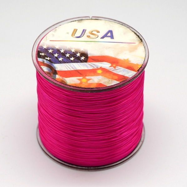 

PandaHall Flat Elastic Crystal String, Elastic Beading Thread, for Stretch Bracelet Making, Fuchsia, 0.6mm, about 328.08 yards(300m)/roll..., Pink