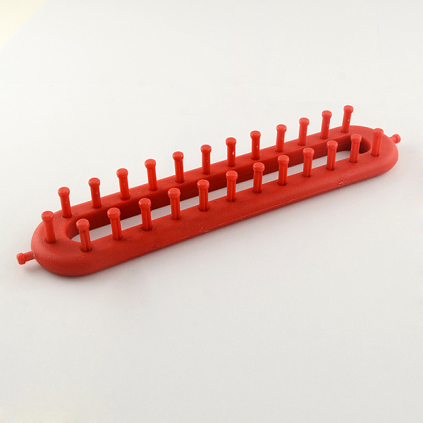 

PandaHall Plastic Spool Knitting Loom for Yarn Cord Knitter, Red, 25.5x5x3cm Plastic Red