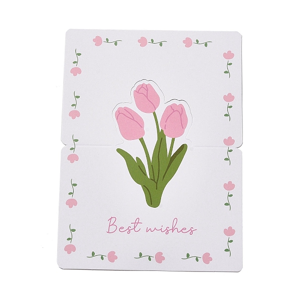 

PandaHall Paper Invitations Greeting Card, Flower, 136x98x0.3mm Paper Flower