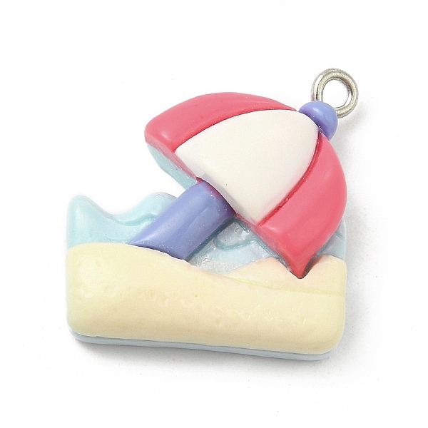 

PandaHall Opaque Resin Pendants, Cartoon Charms, with Platinum Tone Iron Loop for DIY Necklace, Colorful, Umbrella Pattern, 24x21.5x8.5mm...