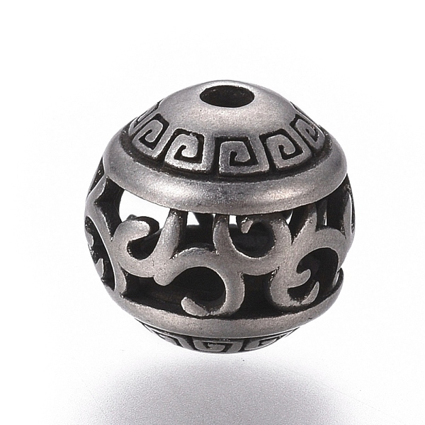 

PandaHall 316 Surgical Stainless Steel Beads, Greek key Pattern, Hollow, Round, Antique Silver, 10mm, Hole: 1.8mm 316 Surgical Stainless...