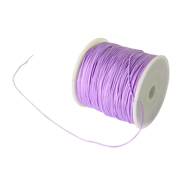 

PandaHall Braided Nylon Thread, Chinese Knotting Cord Beading Cord for Beading Jewelry Making, Lilac, 0.8mm, about 100yards/roll Nylon..., Purple