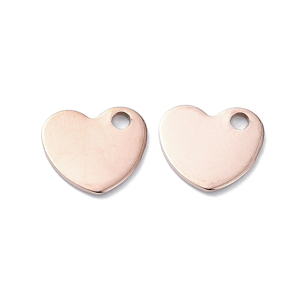 

PandaHall 201 Stainless Steel Charms, Heart Charms, Rose Gold, 6.5x7x1mm, Hole: 1.2mm 201 Stainless Steel Heart