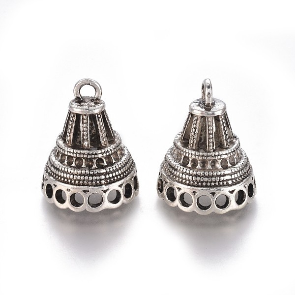 

PandaHall Tibetan Style Alloy Rhinestone Settings, Pendant Bails, Tassel Cap Bails, Cone, Antique Silver, Fit For 1.5mm Rhinestone...
