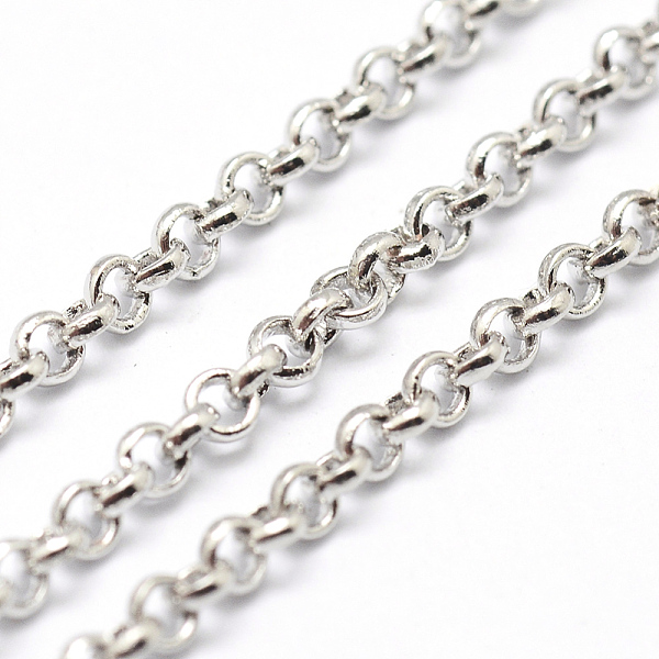 

PandaHall Brass Rolo Chains, Belcher Chain, Soldered, Lead Free & Nickel Free & Cadmium Free, Real Platinum Plated, 2x0.5mm Brass