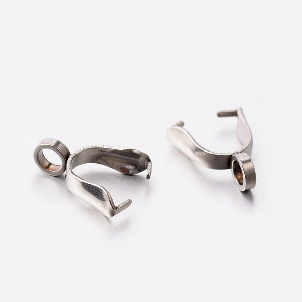 

PandaHall 201 Stainless Steel Pinch Bails, Ice Pick Pinch Bails for Pendant Making, Stainless Steel Color, 11x3.5mm, Hole: 2.5mm, Pin: 0.8mm...