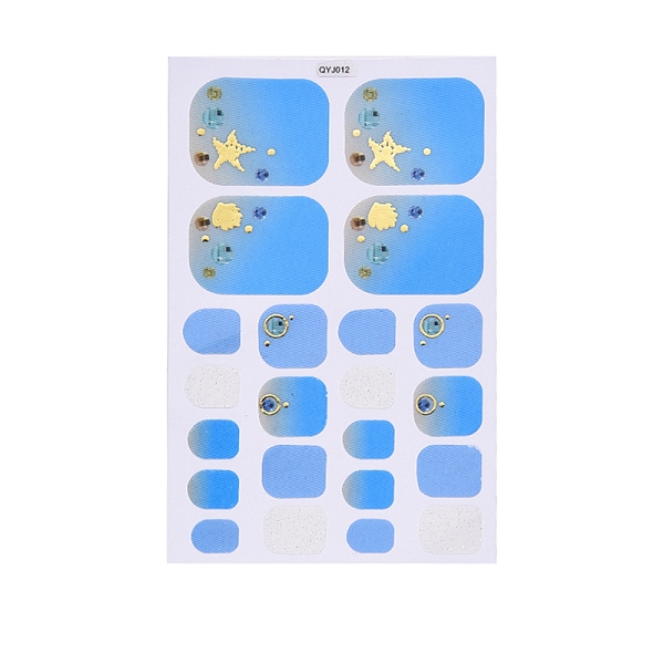 

PandaHall Full Cover Toenail Art Set, Self-Adhesive Glitter Design Toe Nail Decals, for Women & Girls DIY Manicure, Geometric Pattern..., Blue