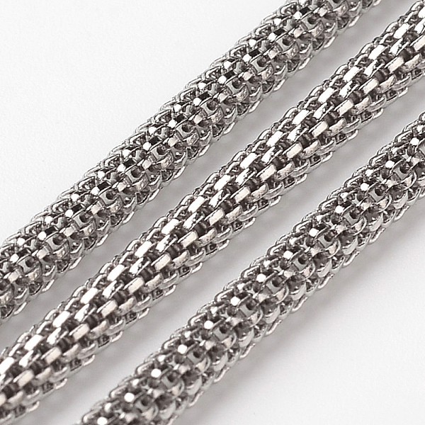 

PandaHall 3.28 Feet 304 Stainless Steel Mesh Chains, Soldered, Stainless Steel Color, 3mm 304 Stainless Steel