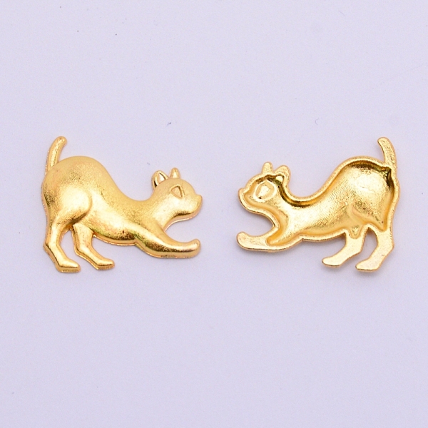 

PandaHall Alloy Cabochons, UV Resin Filling Materilal, Cadmium Free & Lead Free, Cat, Golden, 15x17x1.5mm Alloy Cat Shape