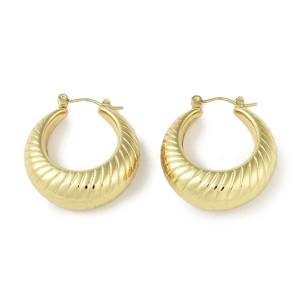 

PandaHall Ion Plating(IP) 304 Stainless Steel Hoop Earrings for Women, Ring, Real 18K Gold Plated, 31x11.5mm 304 Stainless Steel Ring