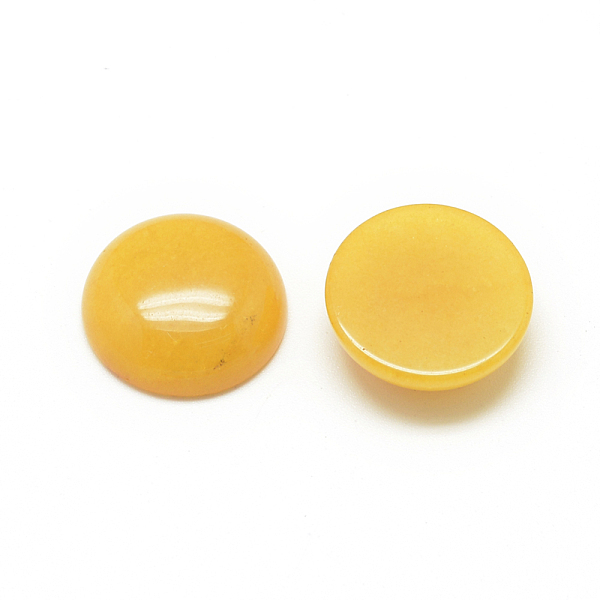 

PandaHall Natural White Jade Cabochons, Dyed, Half Round/Dome, Gold, 12x5mm White Jade Half Round Gold