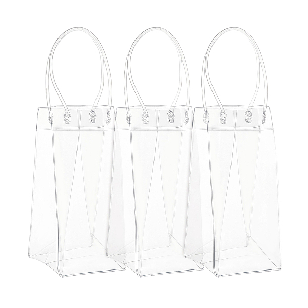 

PandaHall Valentine's Day Transparent PVC Plastic Bag with Handle, Red Wine Tote Bag, Clear, 36x12x1cm Plastic None Clear