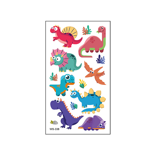 

PandaHall Anmial Theme Removable Temporary Water Proof Tattoos Paper Stickers, Dinosaur Pattern, 10.5x6cm Paper Dinosaur