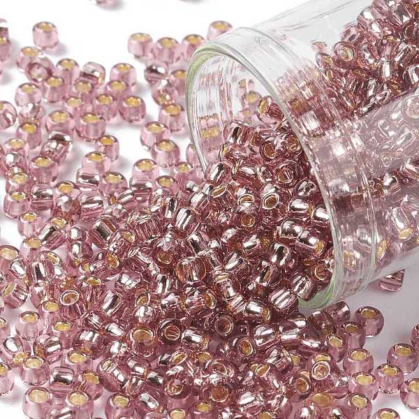 

PandaHall TOHO Round Seed Beads, Japanese Seed Beads, (26) Silver Lined Light Amethyst, 8/0, 3mm, Hole: 1mm, about 1110pcs/50g Glass Purple