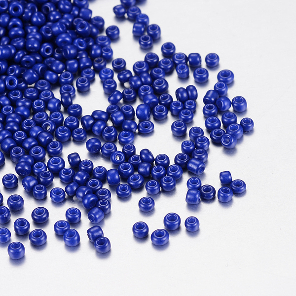 

PandaHall Baking Paint Glass Seed Beads, Royal Blue, 12/0, 1.5~2mm, Hole: 0.5~1mm, about 30000pcs/bag Glass Blue