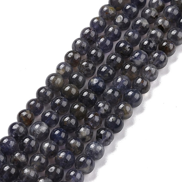 

PandaHall Natural Iolite Beads Strands, Round, 6~6.5mm, Hole: 0.7mm, about 63pcs/strand, 15.75 inch(40cm) Iolite Round