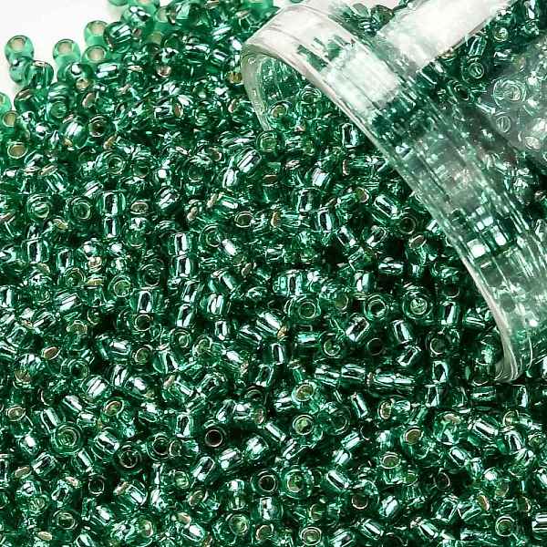 

PandaHall TOHO Round Seed Beads, Japanese Seed Beads, (24B) Silver Lined Dark Peridot, 11/0, 2.2mm, Hole: 0.8mm, about 1110pcs/bottle..., Green
