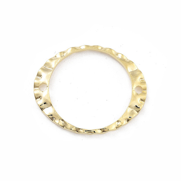 

PandaHall Brass Textured Hollow Oval Links, Cadmium Free & Lead Free, Real 24K Gold Plated, 24x19.5x1mm, Hole: 1.6mm Brass Oval