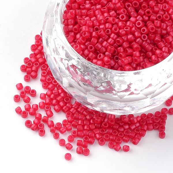 

PandaHall Baking Paint Cylinder Seed Beads, Uniform Size, Matte Style, Red, 1~1.5x1.5~2mm, Hole: 0.5mm, about 50g/bag, about 5000pcs/bag...