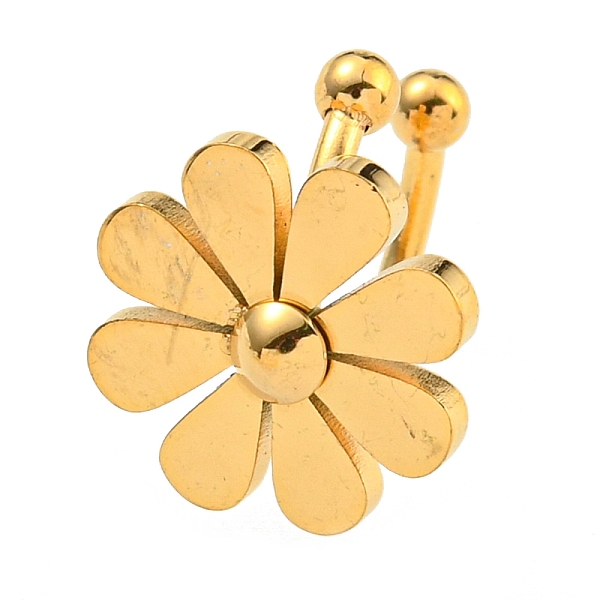 

PandaHall 304 Stainless Steel Cuff Earrings for Women, Small Daisy, Real 18K Gold Plated, 11mm 304 Stainless Steel Flower