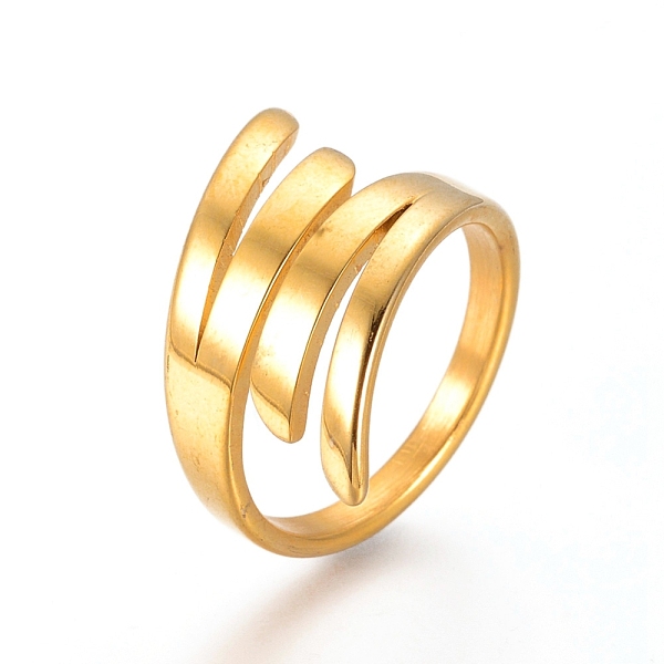 

PandaHall Unisex 304 Stainless Steel Finger Rings, Golden, Size 7, 17mm 304 Stainless Steel
