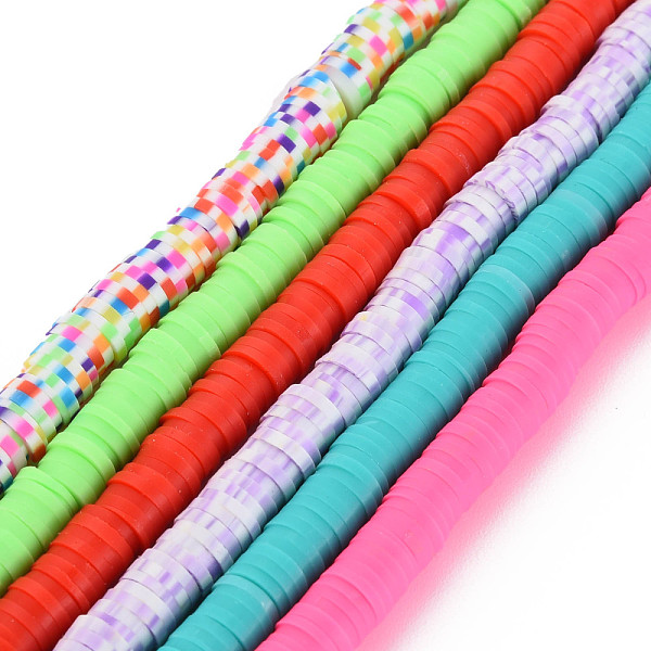 

PandaHall Handmade Polymer Clay Bead Strands, Disc/Flat Round, Colorful, 6x0.5~1mm, Hole: 1.8mm, 375~426pcs/strand, 15.35 inch~16.14 inch...
