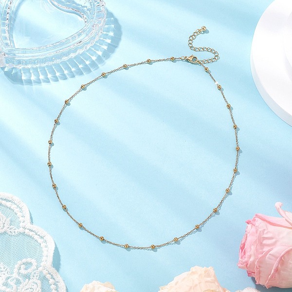 304 Stainless Steel Ball Cable Chain Necklaces