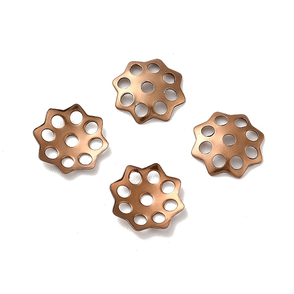 

PandaHall Ion Plating(IP) 304 Stainless Steel Bead Caps, Flower, Multi-Petal, Coffee Golden, 10.5x10x1.5mm, Hole: 1mm 304 Stainless Steel