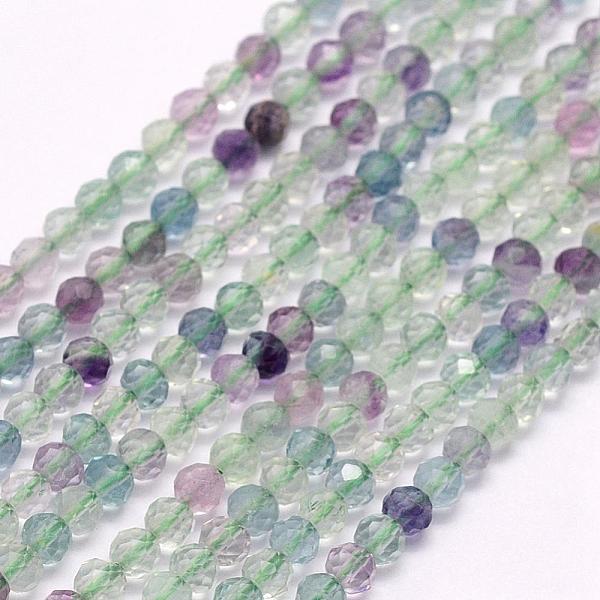 

PandaHall Natural Fluorite Beads Strands, Faceted, Round, 3mm, Hole: 0.5mm, about 132pcs/strand, 15.5 inch(39.5cm) Fluorite Round