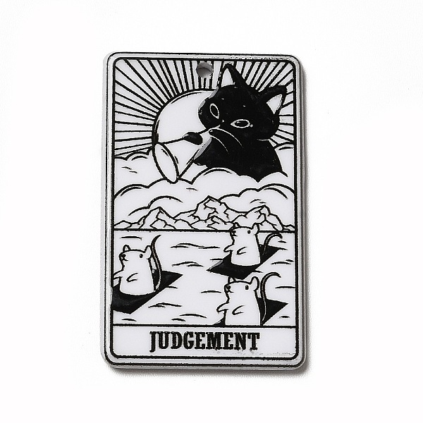 

PandaHall Tarot Theme Printed Acrylic Pendants, Rectangle with Cat Pattern Charms, Judgement XX, 39x24x2.5mm, Hole: 1.8mm Acrylic Tarot..., Black