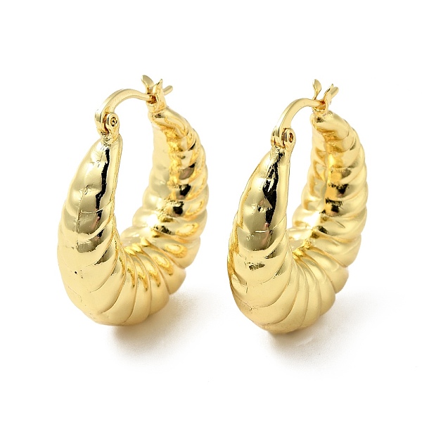 

PandaHall Brass Croissant Hoop Earrings for Women, Lead Free & Cadmium Free, Golden, 29x25x9mm, Pin: 0.6x1mm Brass Moon