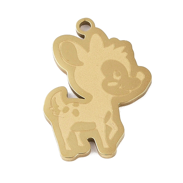 

PandaHall 304 Stainless Steel Pendants, Deer Charm, Golden, 24.5x17.5x1.5mm, Hole: 1mm 304 Stainless Steel Deer