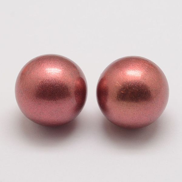 

PandaHall Brass Chime Ball Beads Fit Cage Pendants, No Hole, Indian Red, 16mm Brass Round Red