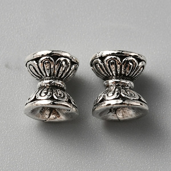 

PandaHall Tibetan Style Alloy Bead Caps, Double Sided, Antique Silver, 8x7.5mm, Hole: 2mm Alloy
