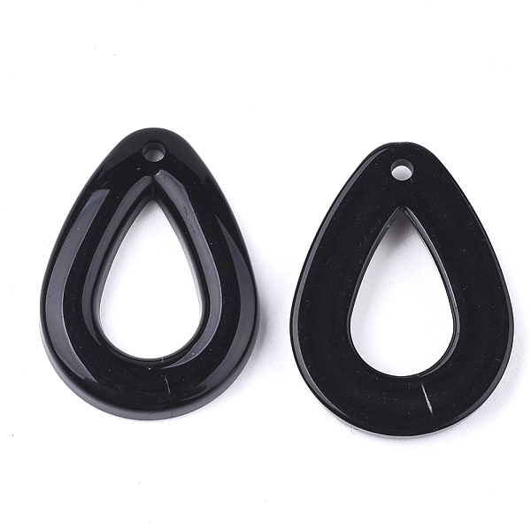 

PandaHall Opaque Acrylic Pendants, teardrop, Black, 30x22x4.5mm, Hole: 2mm, about 290pcs/500g Acrylic Teardrop Black