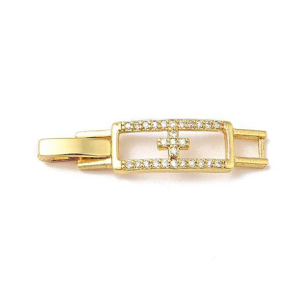 

PandaHall Rectangle with Cross Rack Plating Brass Micro Pave Clear Cubic Zirconia Watch Band Clasps, Cadmium Free & Lead Free, Long-Lasting...