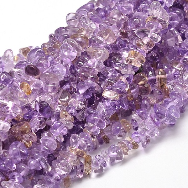 

PandaHall Natural Ametrine Chip Beads Strands, 5~14x4~10mm, Hole: 1mm, about 32 inch Ametrine Chip