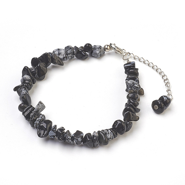 

PandaHall Natural Snowflake Obsidian Chip Beads Anklets, with Glass Seed Beads, with Brass and Stainless Steel Findings, 8-1/2 inch(21.5cm)...